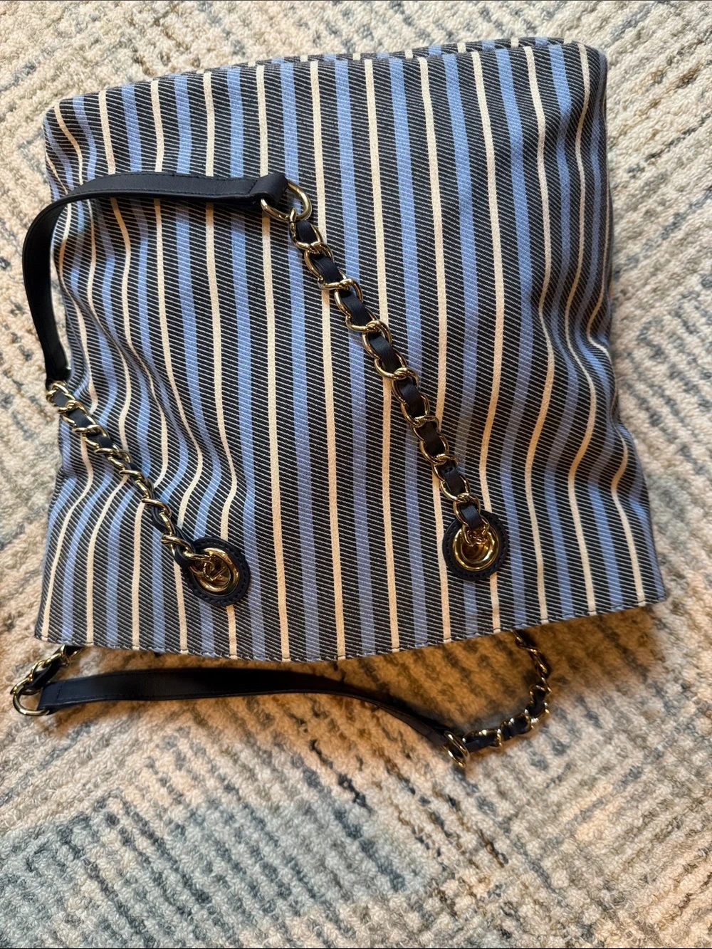Talbots  Set Navy and White Espadrilles and Tote